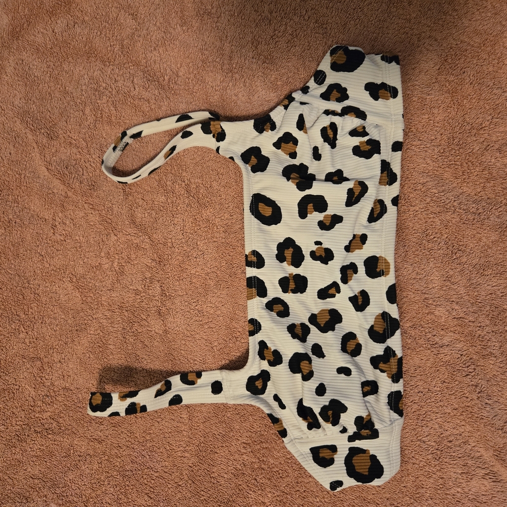 Leopard Print Tie-back Bikini Top